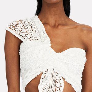 Just BEE Queen Bali Sol Top White Crochet Lace Top